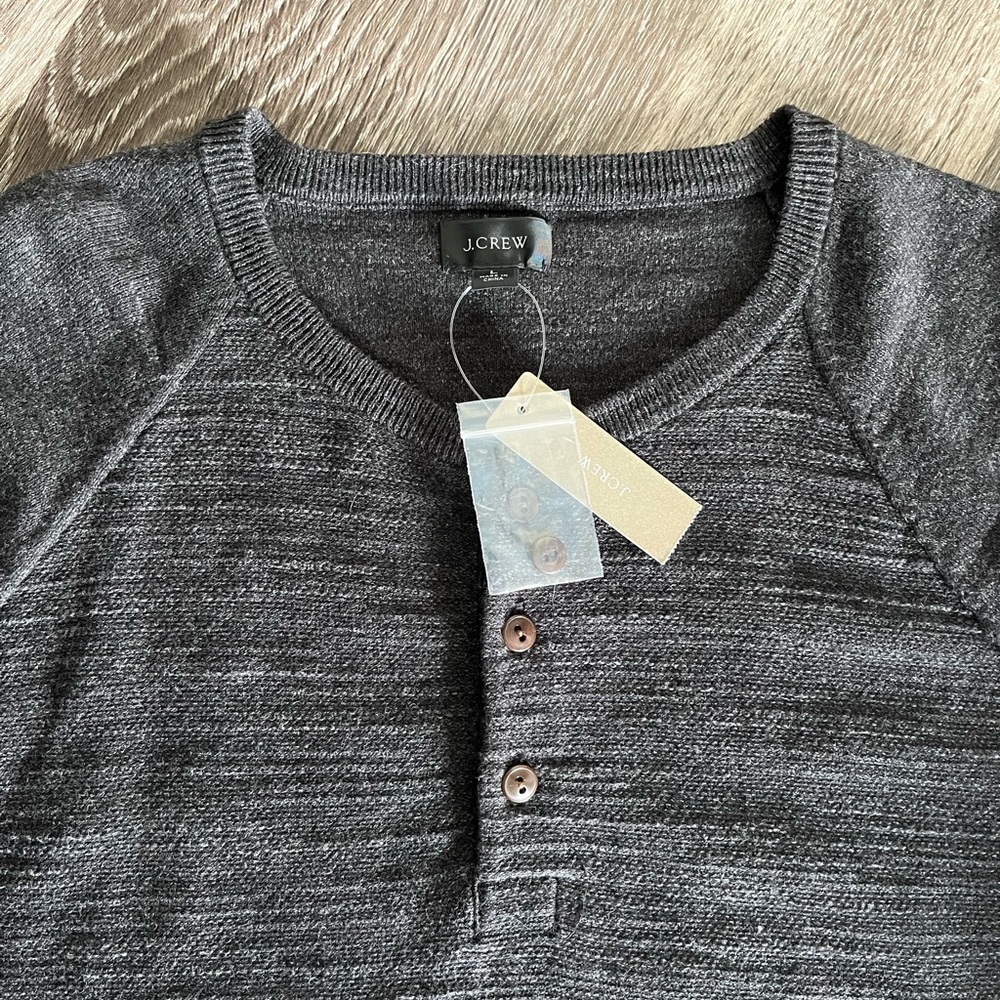 NWT Mens J Crew Henley Style button Sweater - Picture 5 of 6
